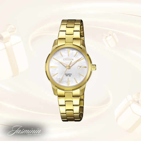 CITIZEN EU6072-56D ženski sat Elegance Gold Tone Mother of Pearl Dial 28mm